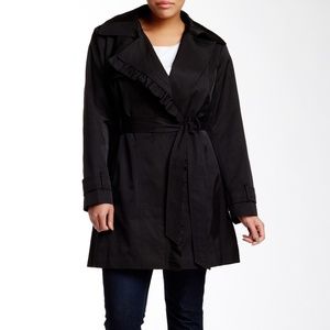 Jessica Simpson Spread Collar Ruffle Trim Trench